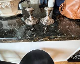 Sterling Silver Weighted Candlesticks Pair