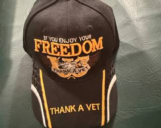 If You Enjoy Your Freedom Thank A Vet Embroidered Baseball Cap