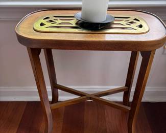 Drexel Heritage Side Table with Brass Insert