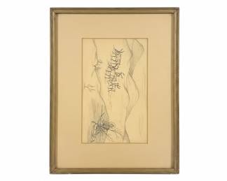 Pencil Sketch of Abstract Landscape with Figure