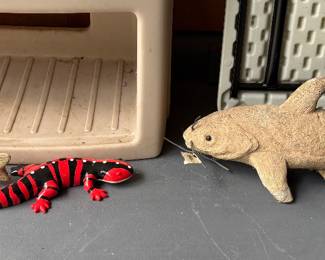 Handcrafted concrete catfish