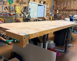 Extra long solid work table. 