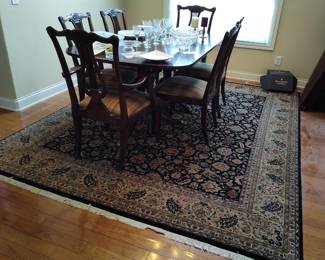 "Kashan" 8x10 oriental rug 100% wool pile hand knotted in Pakistan 288 knots per square inch