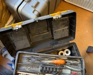 Toolbox with woodworking tools
