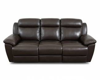 Brown Faux Leather Reclining Sofa