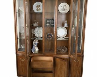 Vintage Drexel Heritage China Cabinet with Glass Doors