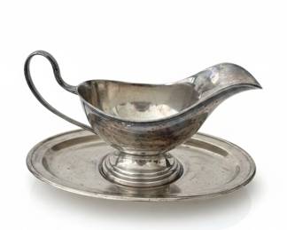 Vintage Gorham YC Silver Plated Gravy Boat with Underplate