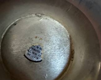 Brass Vase with Distributed by Sticker