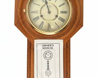 DA Regulator Key Wind Pendulum Oak Wall Clock