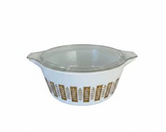Pyrex Golden Leaves Casserole Dish with Lid
