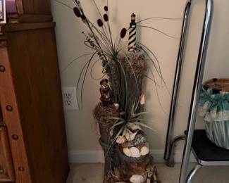 Nautical Lighthouse and Sailor Figurine Arrangement