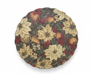 Poinsettia and Fruit Decorative Plate