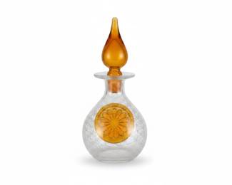Vintage Indiana Glass Tiara Amber Decanter Set