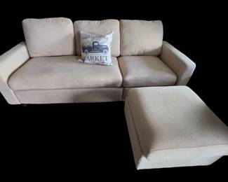 Versatile ApartmentSize Comfy Sofa with Matching Ottoman