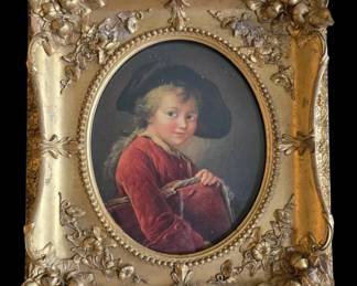  06 Antique 19th Century French Gilt Gesso Oval Portrait Frame  Belle Epoque Louis XV Style
