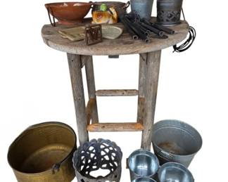 Charming, Rustic Table  Porch Accessories