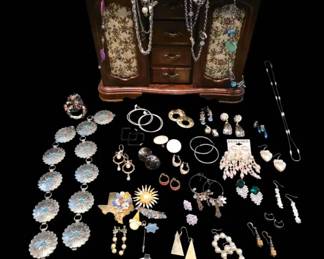 Jewelry, Armoire, And Vintage And Costume Jewelry Pieces