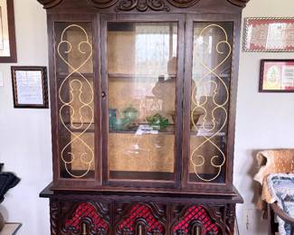 Brown Wooden China Cabinet