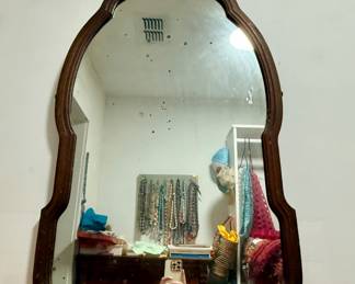 French Country/Rococo Antique Wood Mirror