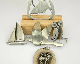 Silver Pins, Pendant & Keychain