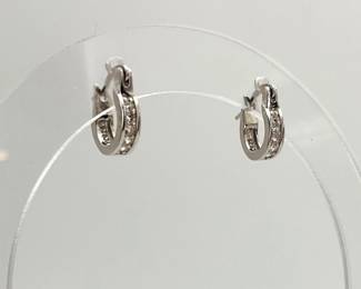 Rhodium Plated CZ Sterling Earrings