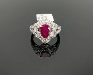 Burmese Ruby & Diamond Ring