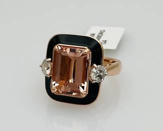 Morganite & Diamond Rose Gold Ring