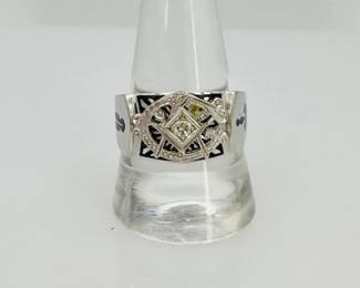 White Gold Diamond Masonic Ring
