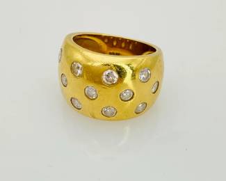 Gold and Diamond Tapered Band