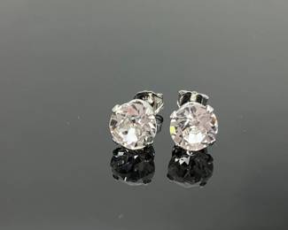 Silver CZ Stud Earrings