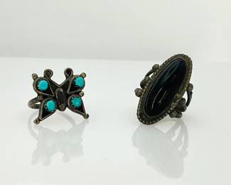 Turquoise & Black Onyx Rings
