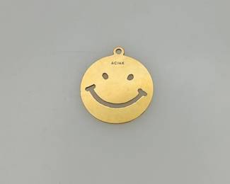 Smiley Face Gold Charm