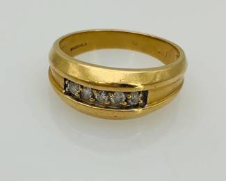 Men's Gold & Diamond Band