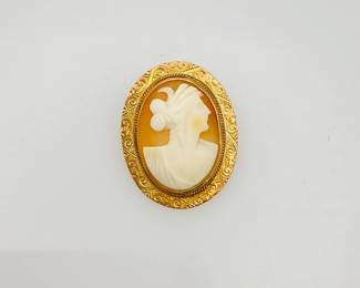 Shell Cameo Brooch