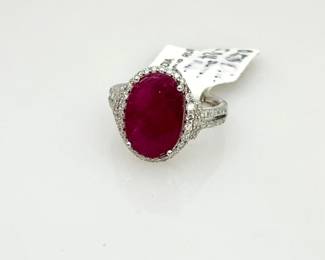 Burmese Ruby & Diamond Ring