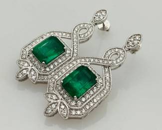 Emerald & Diamond Earrings