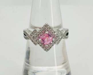 Pink Moissanite Ring