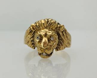 Gold Lion's Head Gold Ring