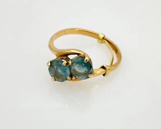 Blue Topaz Gold Ring