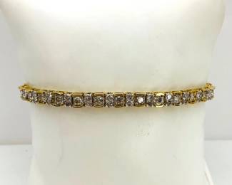 Gold Diamond Tennis Bracelet