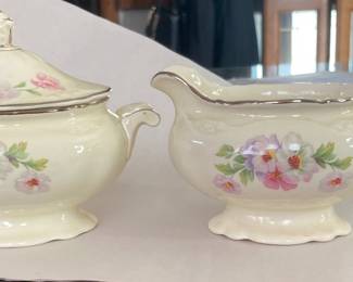 Homer Laughlin Virginia Rose Cream & Sugar