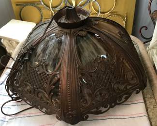 Hanging slag lamp