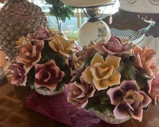 Two large heavy Capodimonte pcs
