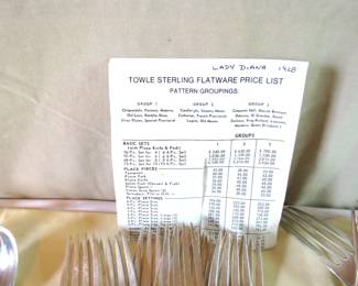 Towle Sterling flatware paper