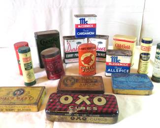 vintage spice tins