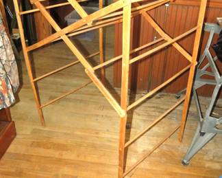 vintage wood clothes rack