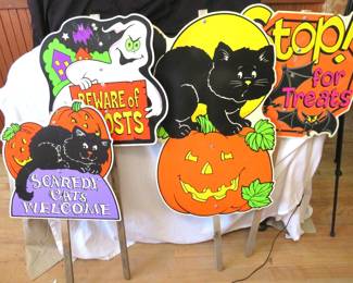 Vintage Halloween signs