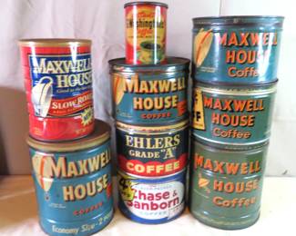 vintage coffee tins Maxwell house