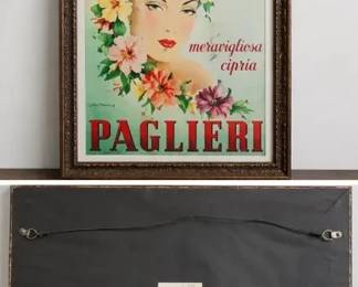 Framed Italian Paglieri Velluto di Hollywood Advertising Prints 2  Vintage Glamour Art