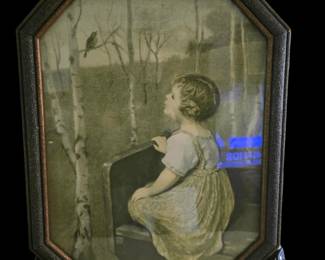 Framed Overheard in an Orchard Print Child  Bird Scene